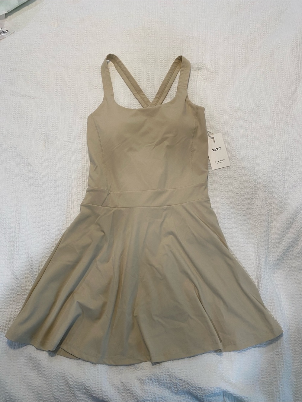 J80 Fit Movement Dress with built in shorts in Beige - Size Large